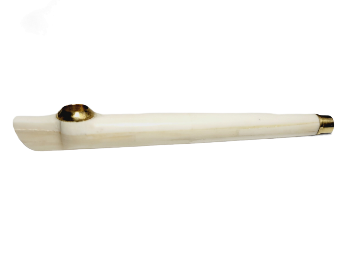 Hand carved bone medwakh pipe 5 inch long dokha, dokha tobacco